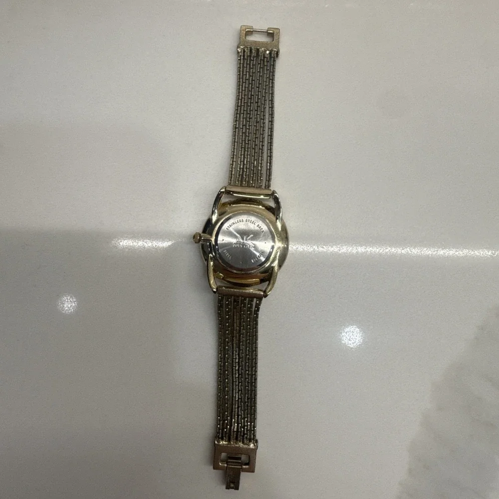 Anne Klein Ladies Watch Multi Strand Band Bracelet Diamond Gold Tone New Battery